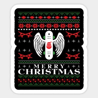 Skateboard Ugly Christmas Sweater Sticker